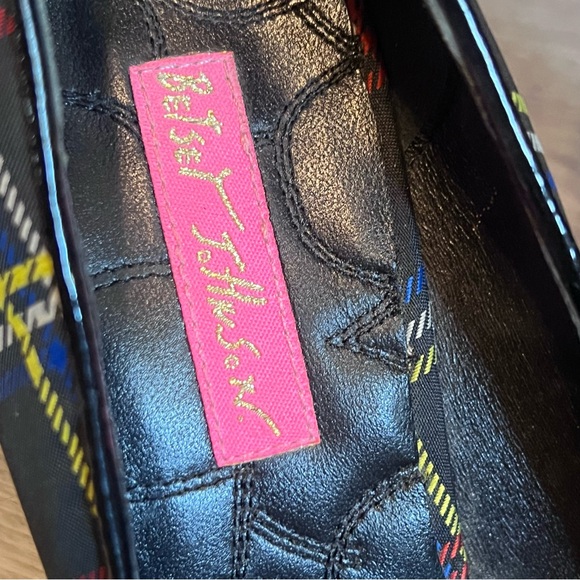 Betsey Johnson Patent Leather Tartan Plaid Vintage Pumps Heels Size 8 - Picture 8 of 11